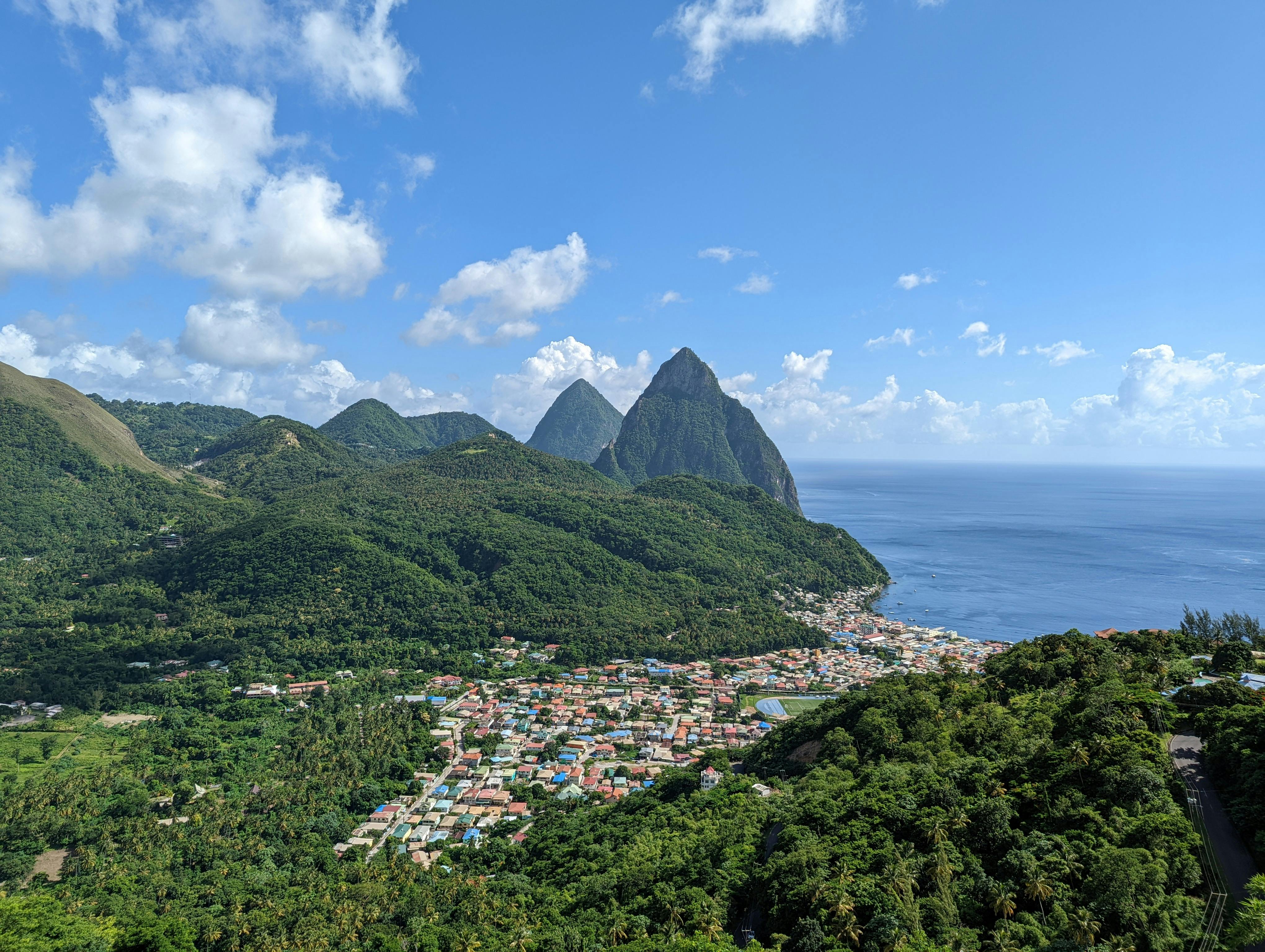 Aerial view of Soufrière